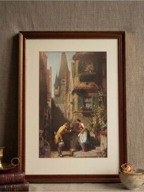 Vintage Framed Carl Spitzweg Art Print